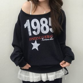 1985 Vintage Star 오프숄더 맨투맨 2color