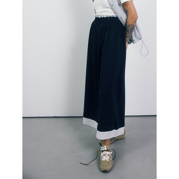 [리퍼브]Layering Jersey Skirt_Black