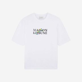 메종 키츠네 플라워 오버사이즈 티셔츠 화이트 Maison Kitsune Flowers Oversize T-Shirt White