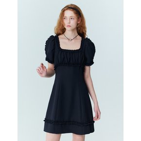 Frill mini dress_black