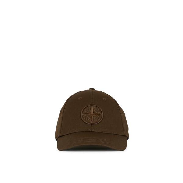 확대된 대표 스톤 아일랜드 로고 베이스볼 캡 9100013 S0248V0054 MILITARY GREEN