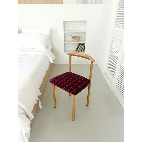 Slim stripe backrest chair (wine)