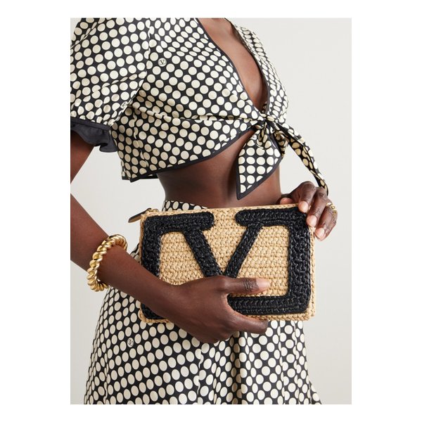 비바 슈퍼스타 크로셰 라피아 파우치 베이지 46376663162844874