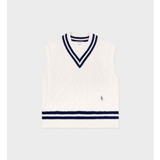 공식온라인 SRC Cableknit Vest Cream 여성용브이넥 니트 SRC1VE095IV