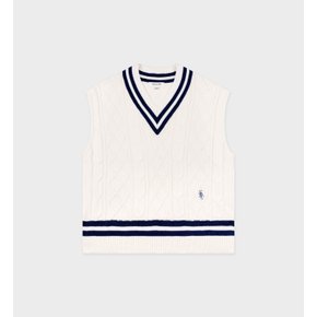 공식온라인 SRC Cableknit Vest Cream 여성용브이넥 니트 SRC1VE095IV