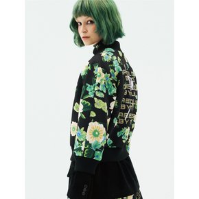 Floral Print Layered Design Bomber Jacket