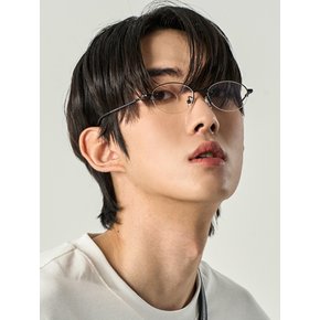 티타늄 긱시크 투명 블루레이 차단 검정테 원형 글라스 안경 [BCTG] MEN ver.