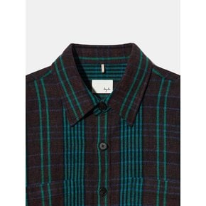 Lava Flow Fluff Cotton Check Shirt S162 Turquoise Green