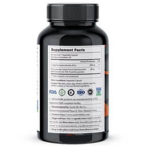 블러드플로우 아르기닌 프랑스해안송껍질추출물 폴리페놀 650mg 120캡슐 6병