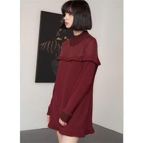 [제이비리파인] KNIT SHOULDER WITH FRILL BLOUSE DRESS (1984668)