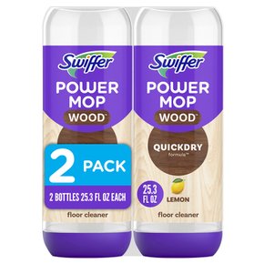 Swiffer스위퍼 PowerMop 목재 속건성 액체 바닥 세정액, 레몬, 25.4온스, 2팩