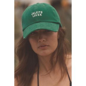 우먼 ZARA 자라 엠브로이더드 자수 텍스트 트윌 모자 그린 0653/220/500 11562614