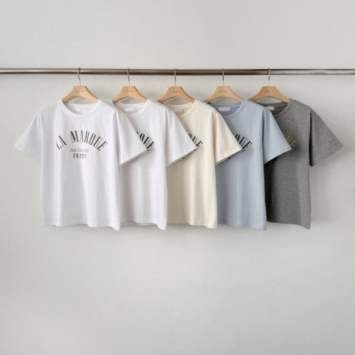 보블리에 / (5color) 레터링 나염 반팔 티셔츠