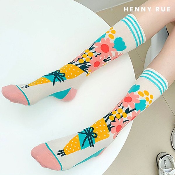 [헤니루] 가든파티 디자이너 롱삭스 2족 세트