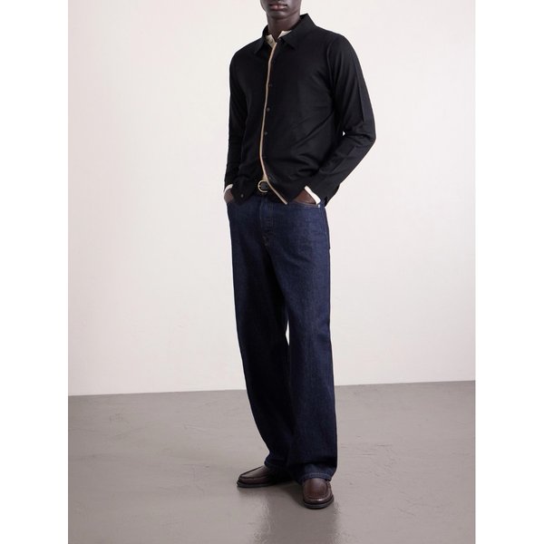 스트라이프 트림 울 폴로 셔츠 46376663162965422