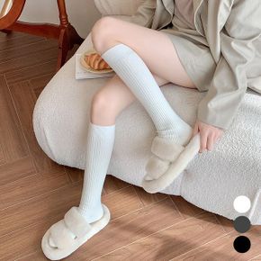 여성 골지 디자인 짱짱한 밴딩 깔끔한 니삭스 양말 X ( 3매입 )
