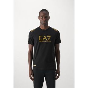 4382272 EA7 Print T-shirt - black/gold-coloured