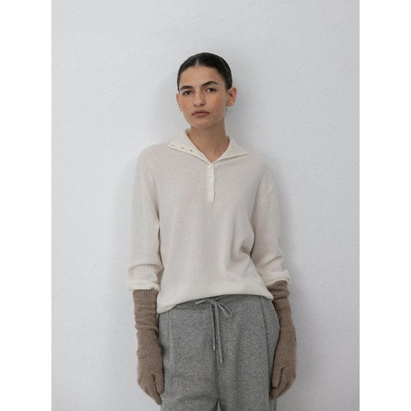 Pure cashmere two way turtleneck pullover_Ivory
