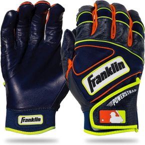 일본 프랭클린 글러브 Youth Medium Navy/Orange/Yellow Franklin Sports MLB Power스트랩 Batti