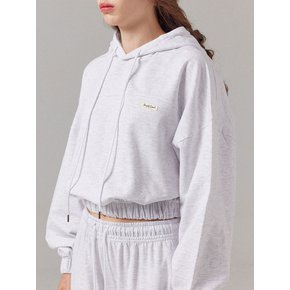 Melange Grey Essential Crop Hoodie