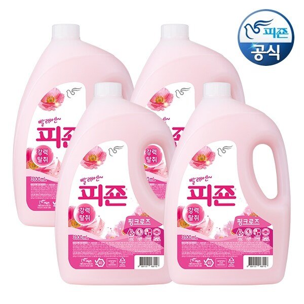 섬유유연제 핑크로즈 3.1L 용기 x 4개