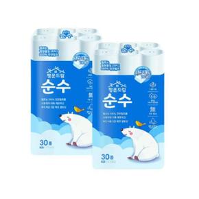행운드림 순수 3겹 18mx30롤 총 2팩 두루말이 롤 화장지 (S41265071)