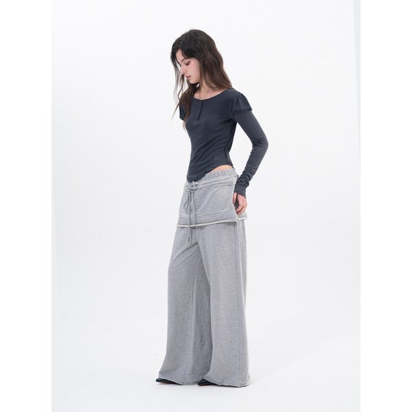 Layerd Skirt Pants / 레이어드 스커트 팬츠 [Melange]