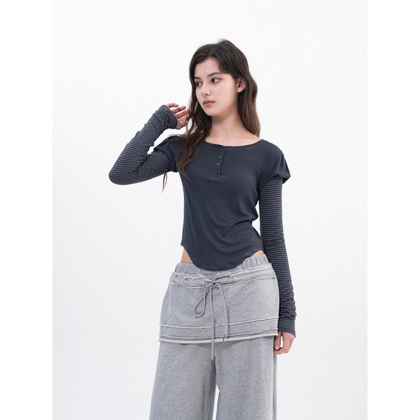 Layerd Skirt Pants / 레이어드 스커트 팬츠 [Melange]