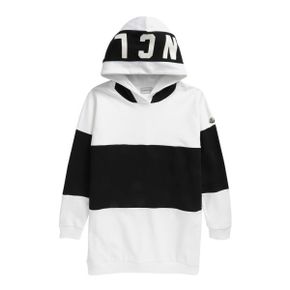 키즈 Moncler 키즈 로고 컬러블록 후디 후드티 - 090 화이트 W 블랙 7862235