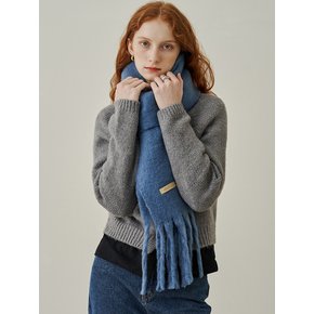 Soft basic mini long muffler - blue