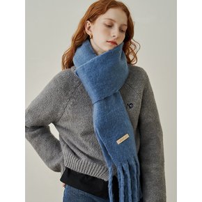 Soft basic mini long muffler - blue