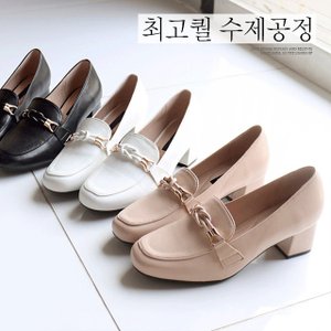 바닐라슈 파론드 소프트 매듭장식 탄력창 로퍼 펌프스(5cm)