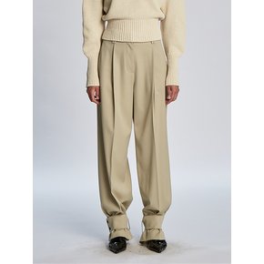 FLAP DETACHABLE WIDE PANTS (LIGHT KHAKI)