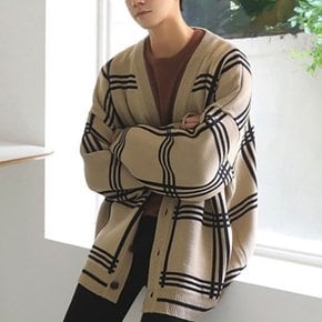 남성 체크패턴 캐주얼 긴팔 가디건