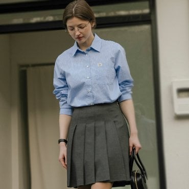 틸아이다이 [쓱머니적립] Prestiage stripe cotton shirt_Sky Blue