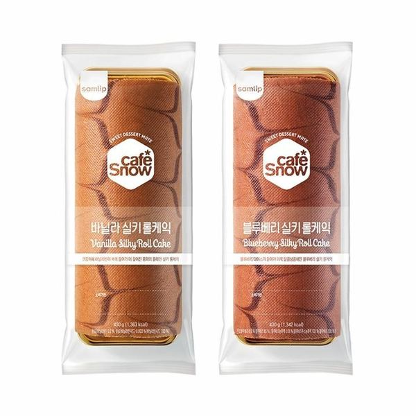 삼립 1A등급 원유로 만든 냉동 롤케익 2종 2봉 (바닐라롤/블루베리롤)