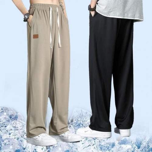 남자 여름 밴딩 아이스바지 세미 와이드팬츠 쿨바지