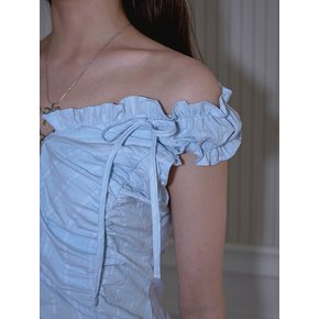 Two-way Frill Ribbon Sleeveless [Summer Blue]