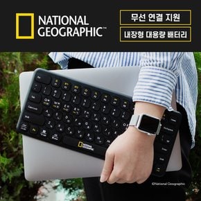 내셔널지오그래픽 NGM-BWK 블루투스 무선 키보드 연속사용70h 내장배터리 충전식 멀티페어링