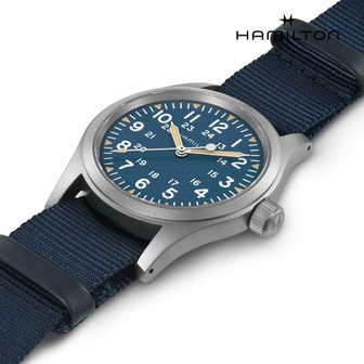 해밀턴 H69439940 카키필드 메커니컬 38mm 손목시계 블루 다이얼