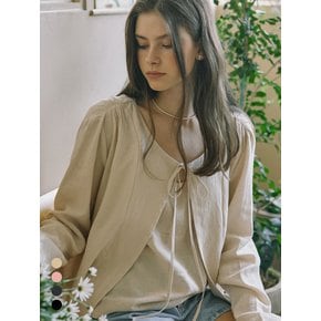 Linen Shirring Cardigan - 4Color