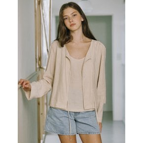Linen Shirring Cardigan - 4Color