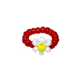 Red Daisy Bold Beads Ring 비즈반지