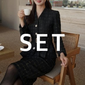 / (SET)소엘명품슬림트위드자켓+스커트(SET65481)