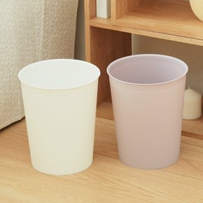 1+1 리빙코디 모던 오픈형 휴지통 5.5L 사무실 원형 쓰레기통