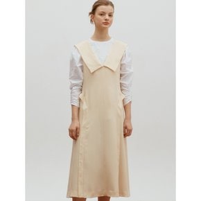 Collar point layered dress - Butter