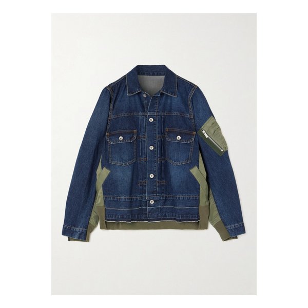패널 디스트레스 데님 셸 재킷 블루 1647597346684681
