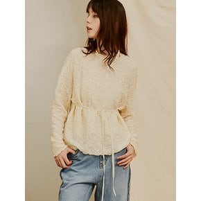 Seine Pleats Drop Shoulder Top_Cream