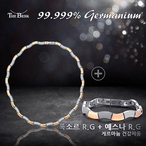 [탈마이야기] SET09 티타늄 소재 핑크골드 게르마늄 목걸이 팔찌 세트(1)