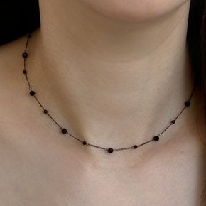 [엔믹스 지우 착용] PRN270 Black ball chain necklace